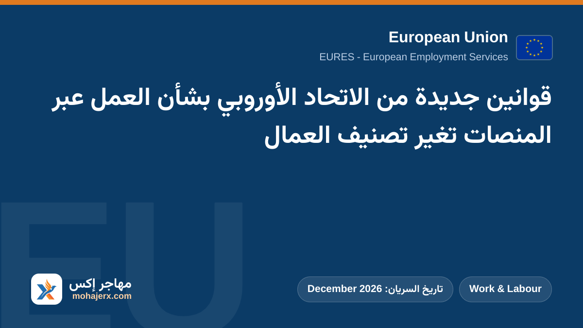 قوانين جديدة من الاتحاد الأوروبي بشأن العمل عبر المنصات تغير تصنيف العمال | European Union | Work & Labour