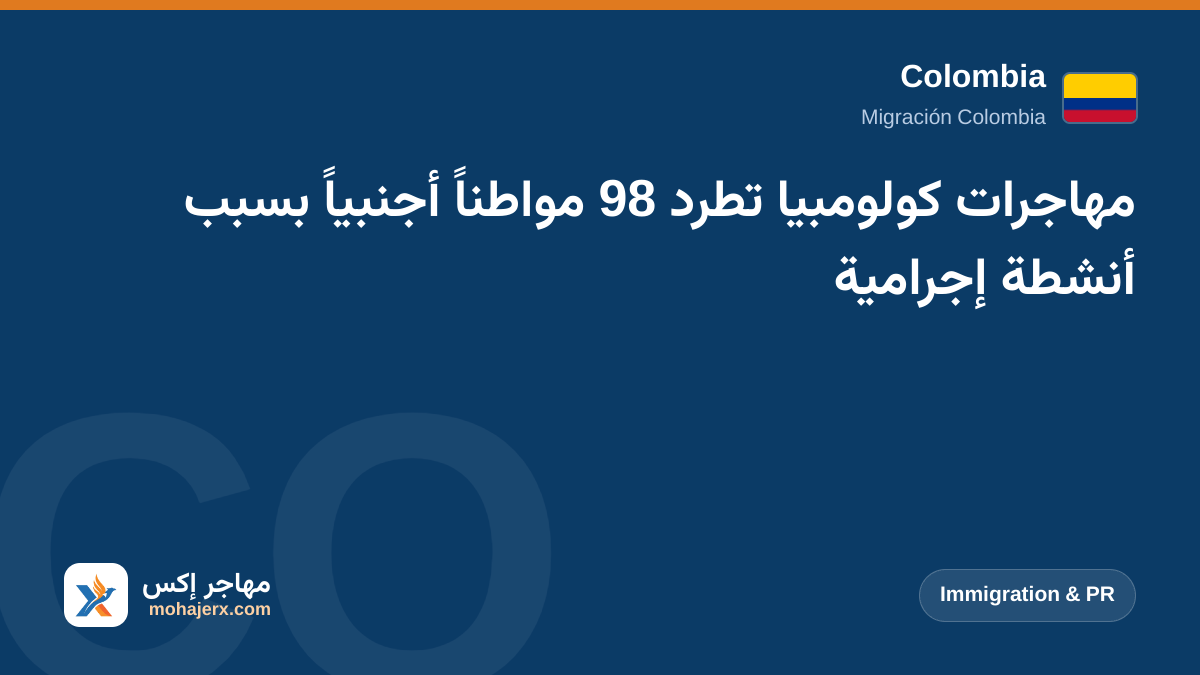 مهاجرات كولومبيا تطرد 98 مواطناً أجنبياً بسبب أنشطة إجرامية | Colombia | Immigration & PR