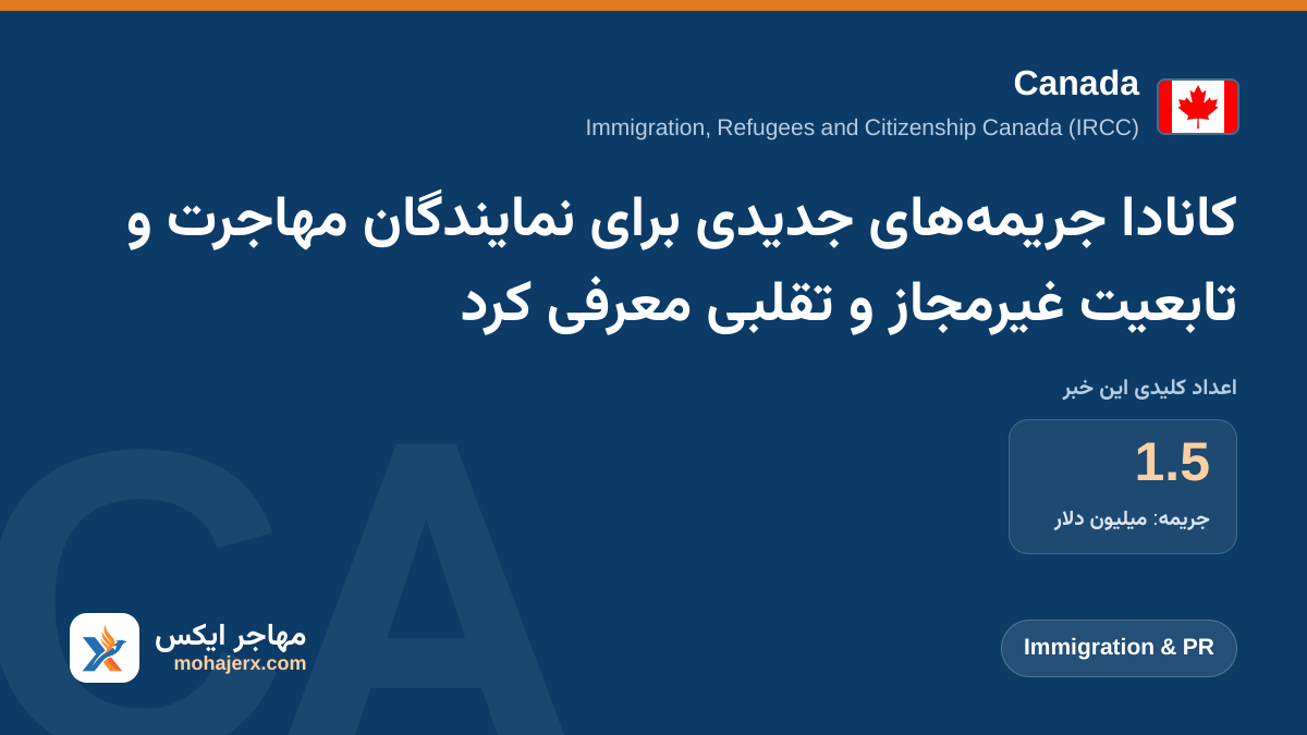 کانادا جریمه‌های جدیدی برای نمایندگان مهاجرت و تابعیت غیرمجاز و تقلبی معرفی کرد | Canada | Immigration & PR