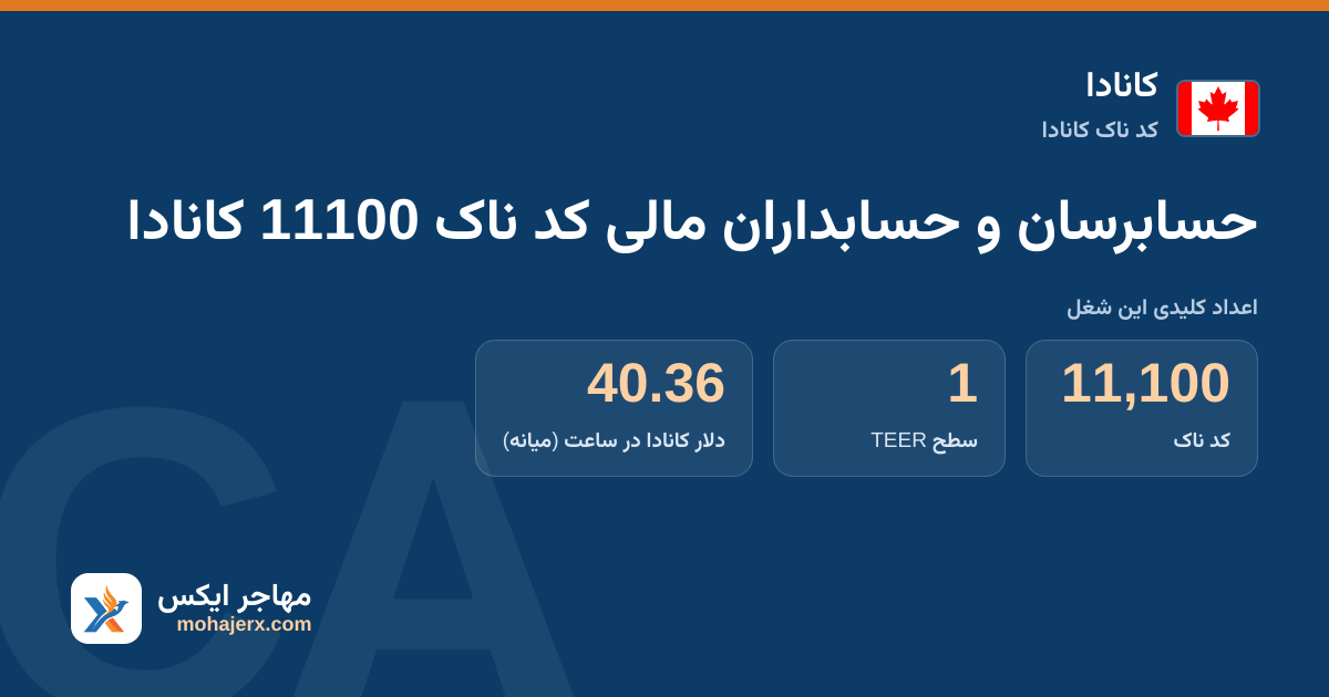 حسابرسان و حسابداران مالی کد ناک 11100 کانادا — کد ناک 11100