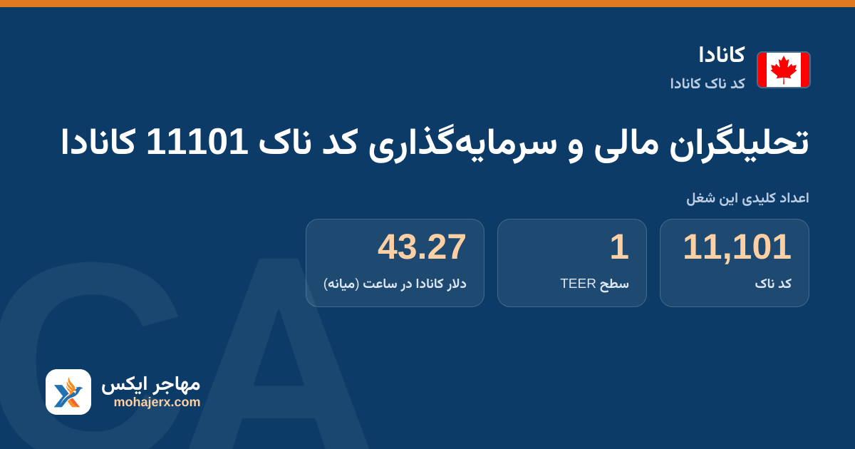 تحلیلگران مالی و سرمایه‌گذاری کد ناک 11101 کانادا — کد ناک 11101