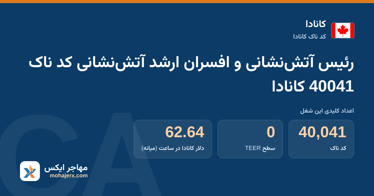 رئیس آتش‌نشانی و افسران ارشد آتش‌نشانی کد ناک 40041 کانادا — کد ناک 40041