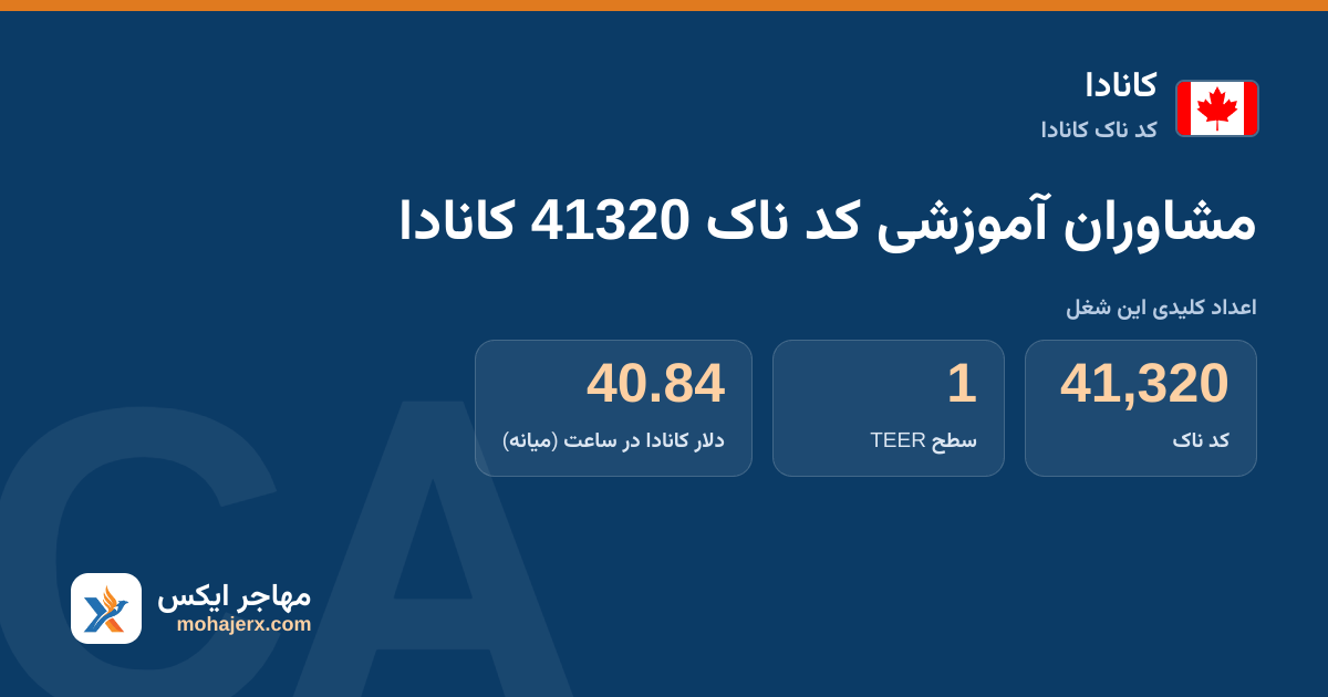 مشاوران آموزشی کد ناک 41320 کانادا — کد ناک 41320